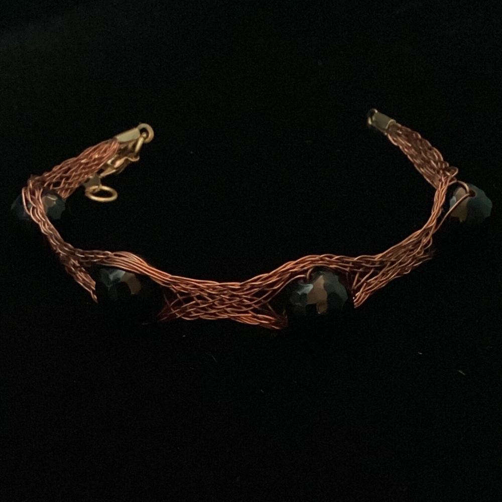 Copper with black accent glass beads